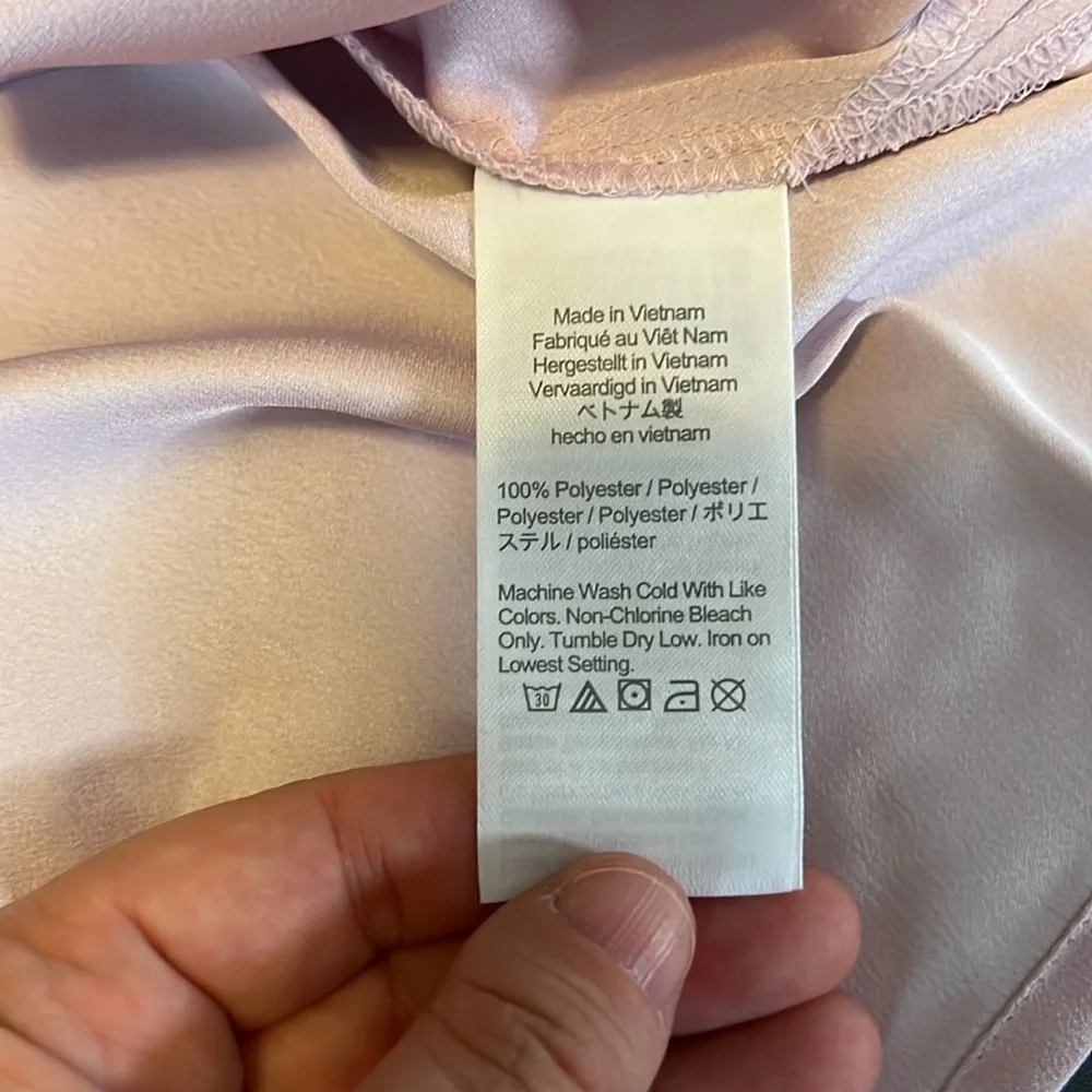 JCrew Puff Sleeve Satin Back Crepe Blouse Pink Size Small Petite